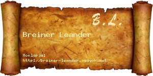 Breiner Leander névjegykártya